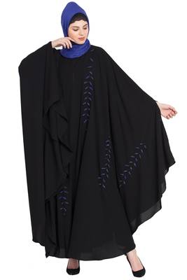 Nazneen Black Blue Hand Work Irani Kaftan 2