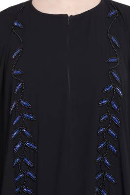 Nazneen Black Blue Hand Work Irani Kaftan 6