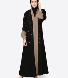 Nazneen Contrast Band, Cuff Pearls Beaded Dubai Kaftan
