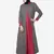 Nazneen Contrast Yoke Grey/Wine  Casual Abaya