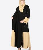 Nazneen Contrast Bottom, Cuff Pearls Beaded With Inner Dubai Kaftan