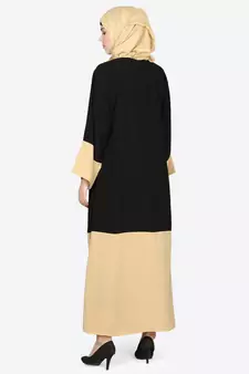 Nazneen Contrast Bottom, Cuff Pearls Beaded With Inner Dubai Kaftan