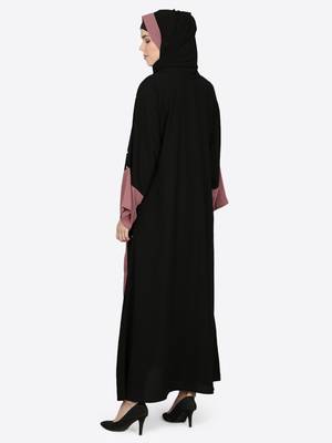 Nazneen Contrast Cuff, Placket , Inner Pearls Beaded Dubai Kaftan 4