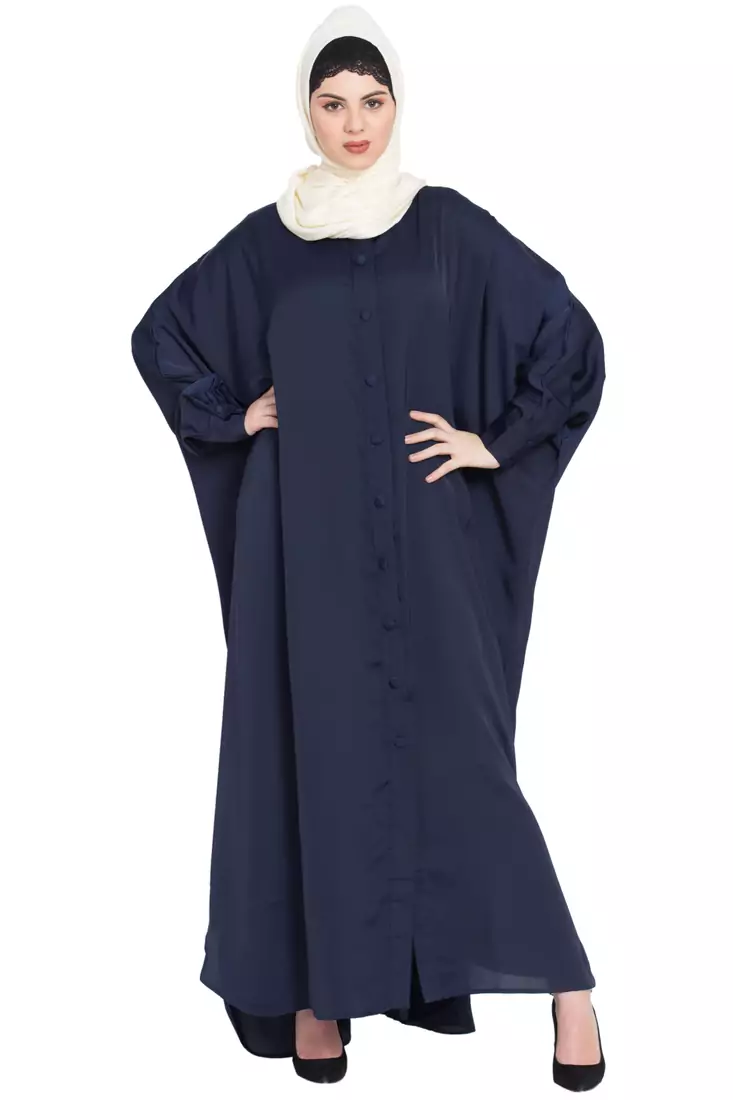 Nazneen Front Open And Cuff With Self Button Butterfly Kaftan