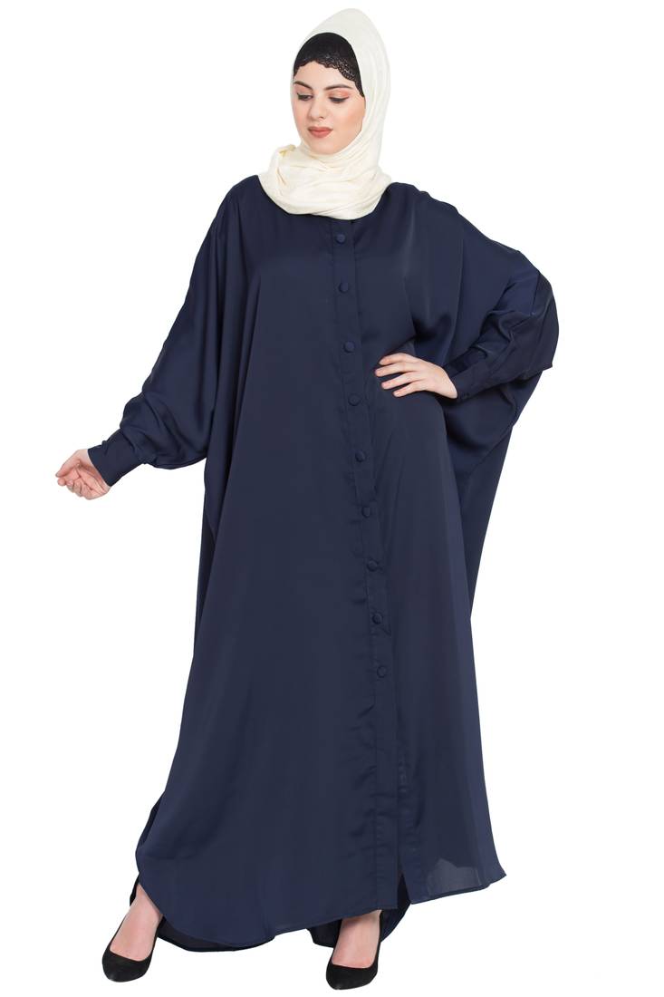 Nazneen Front Open And Cuff With Self Button Butterfly Kaftan