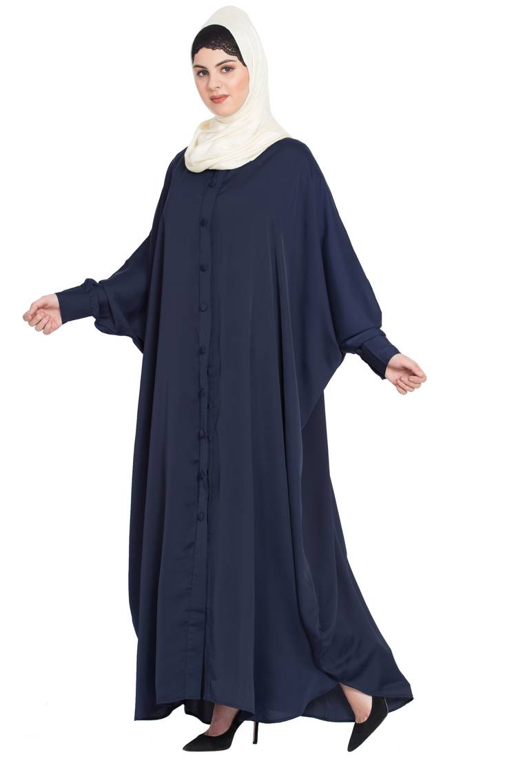 Nazneen Front Open And Cuff With Self Button Butterfly Kaftan