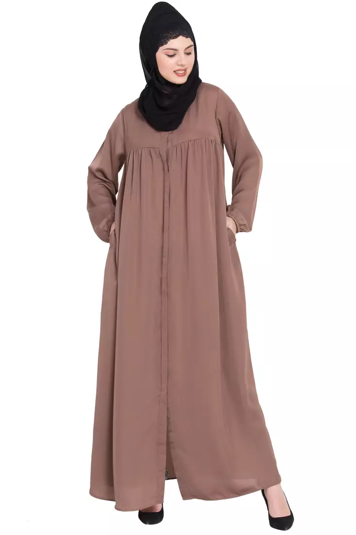 Nazneen Front Open Gather At Bust Casual Abaya