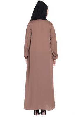 Nazneen Front Open Gather At Bust Casual Abaya 5