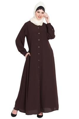 Nazneen Front Open Cuff And Band Casual Abaya 2