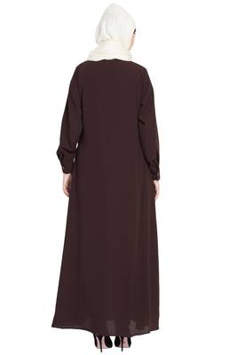 Nazneen Front Open Cuff And Band Casual Abaya 4