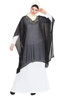 Nazneen Double Layer Embellished Party Abaya 1