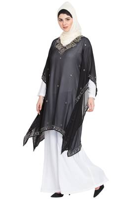 Nazneen Double Layer Embellished Party Abaya 3
