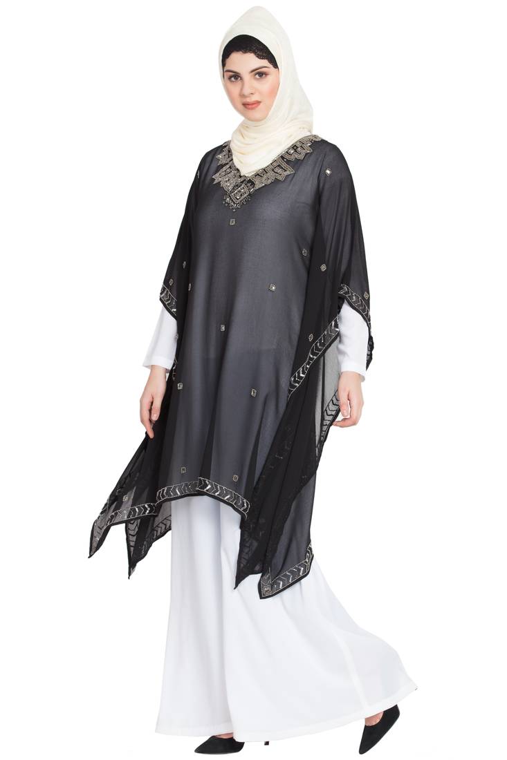 Nazneen Double Layer Embellished Party Abaya