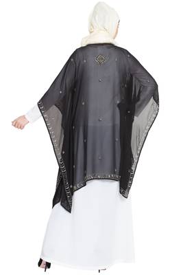 Nazneen Double Layer Embellished Party Abaya 5