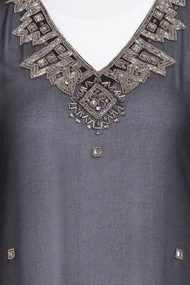 Nazneen Double Layer Embellished Party Abaya 6