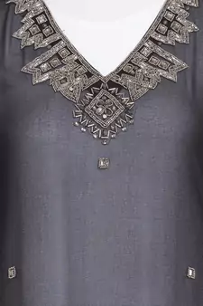 Nazneen Double Layer Embellished Party Abaya