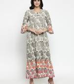 Indibelle Off-white woven cotton kurtas-and-kurtis
