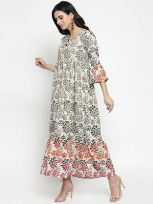 Indibelle Off-white woven cotton kurtas-and-kurtis 4