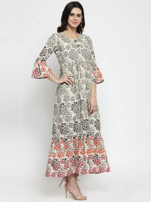 Indibelle Off-white woven cotton kurtas-and-kurtis 5