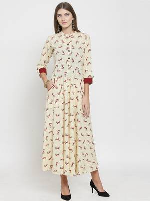 Cream woven cotton kurtas-and-kurtis 1