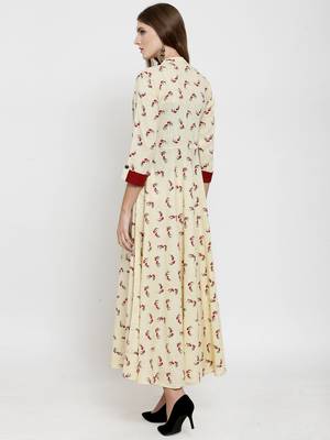 Cream woven cotton kurtas-and-kurtis 3