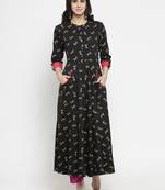 Indibelle Black woven cotton kurtas-and-kurtis