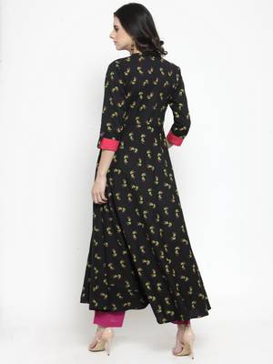 Indibelle Black woven cotton kurtas-and-kurtis 3
