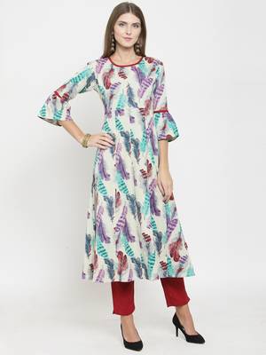 Beige woven cotton kurtas-and-kurtis 5
