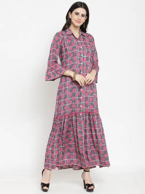 Indibelle Grey woven viscose rayon kurtas-and-kurtis 1
