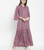Indibelle Grey woven viscose rayon kurtas-and-kurtis