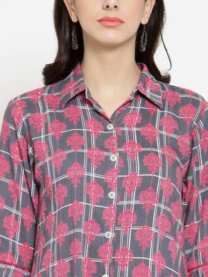 Indibelle Grey woven viscose rayon kurtas-and-kurtis 2