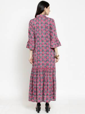 Indibelle Grey woven viscose rayon kurtas-and-kurtis 3