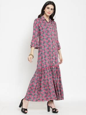 Indibelle Grey woven viscose rayon kurtas-and-kurtis 5