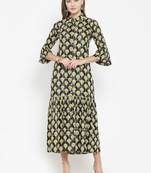 Indibelle Black woven viscose rayon kurtas-and-kurtis