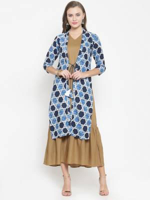 Indibelle Blue woven viscose rayon kurtas-and-kurtis 1