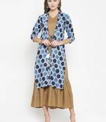 Indibelle Blue woven viscose rayon kurtas-and-kurtis