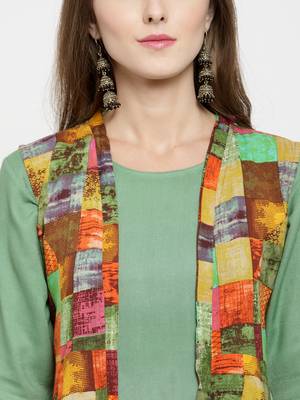 Multicolor woven viscose rayon kurtas-and-kurtis 2