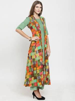 Multicolor woven viscose rayon kurtas-and-kurtis 5