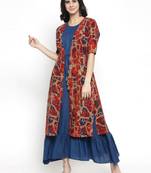 Multicolor woven viscose rayon kurtas-and-kurtis