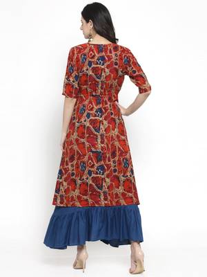 Multicolor woven viscose rayon kurtas-and-kurtis 3