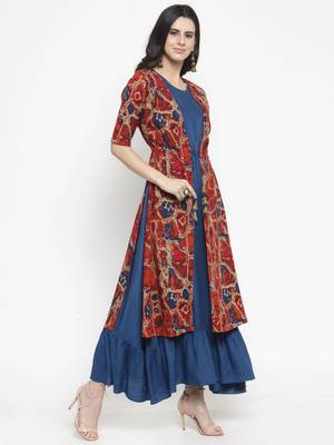 Multicolor woven viscose rayon kurtas-and-kurtis 5