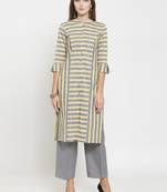 Yellow woven viscose rayon kurtas-and-kurtis