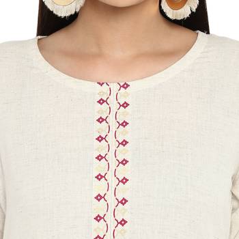 White color Straight Foil Print Kurta Palazzo set 5