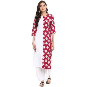 White color Straight Foil Print Kurta 2