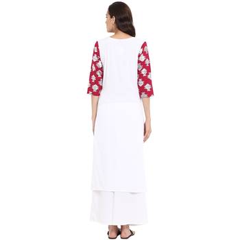 White color Straight Foil Print Kurta 3