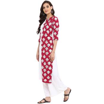 White color Straight Foil Print Kurta 4