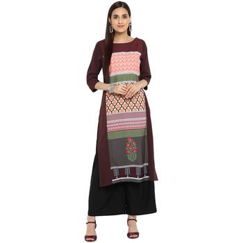 Black color Straight Digital Print Kurta 2