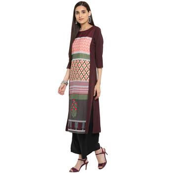 Black color Straight Digital Print Kurta 4