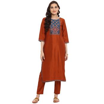 Brown color Straight Digital Print Kurta 2