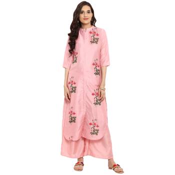 Pink color Straight Digital Print Kurta 2